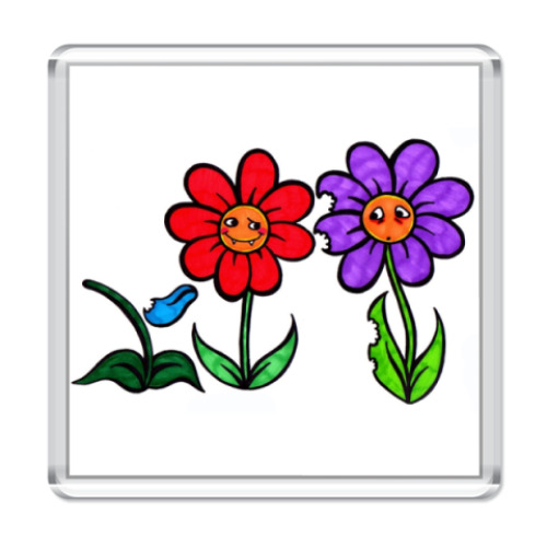 Магнит с принтом Цветы