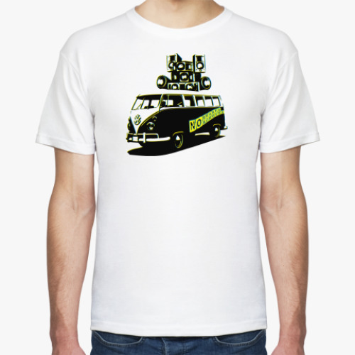 Футболка с принтом no brakes - no borders