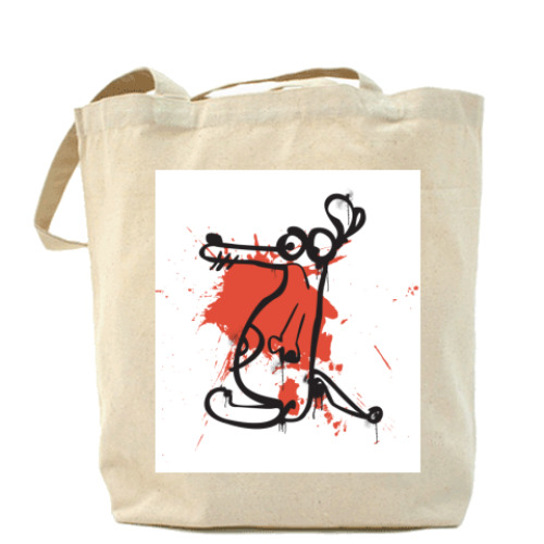 Сумка шоппер с принтом  'Мега мышь'