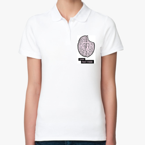 Женская рубашка поло (печать) с принтом Brain-store