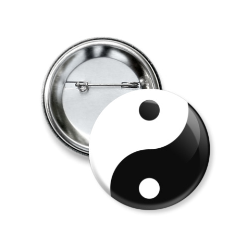 Значок 37мм с принтом Инь-Янь
