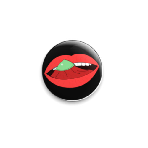 Значок 25мм с принтом Condom-tongue