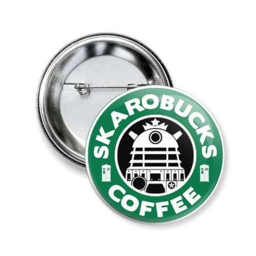 Значок 50мм с принтом Skaro Coffee DOCTOR WHO Dalek