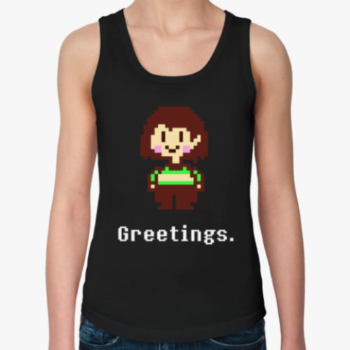 Женская майка с принтом Chara. Greetings