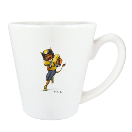 Чашка Латте с принтом Тыква Американский футбол