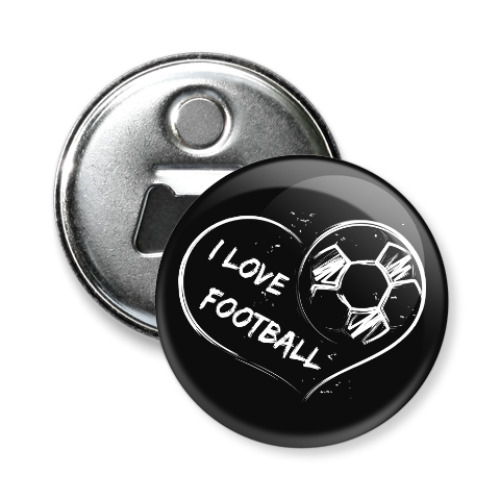 Магнит-открывашка с принтом Я люблю футбол