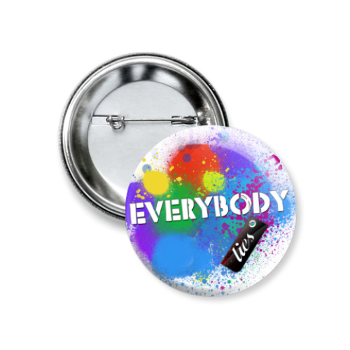 Значок 37мм с принтом  lies