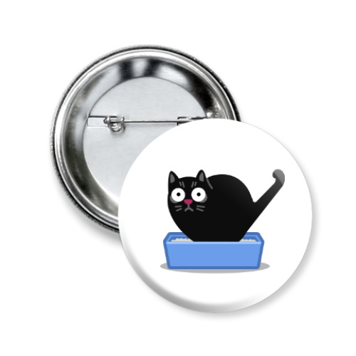 Значок 50мм с принтом Кот