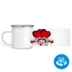 Кружка металлическая белая (круговая запечатка)