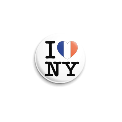 Значок 25мм с принтом I Love NY