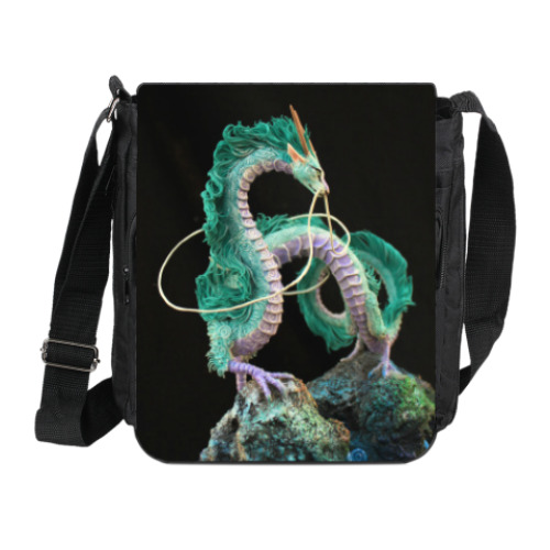 Сумка на плечо (мини-планшет) с принтом Дракон Хаку