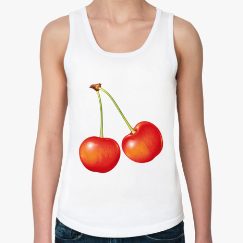 Женская майка с принтом Вишенки