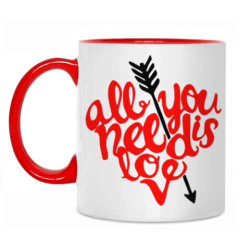 Кружка с принтом All you need is love