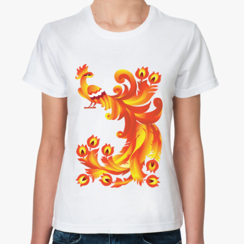 Классическая футболка с принтом Жар-птица