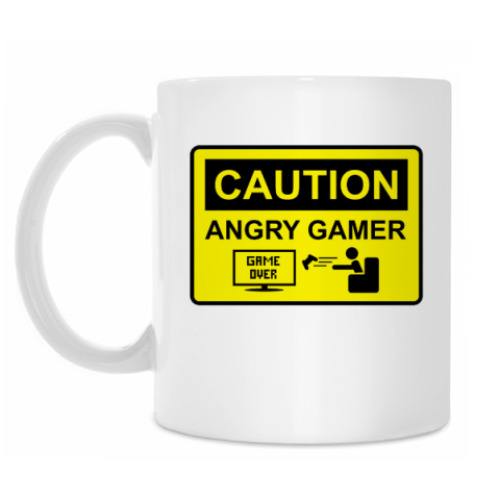 Кружка с принтом Angry Gamer