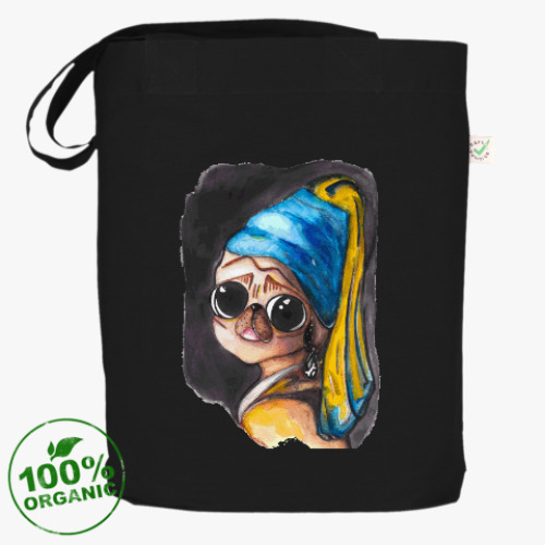 Сумка шоппер с принтом Мопс