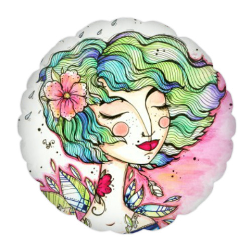 Подушка с принтом Весна