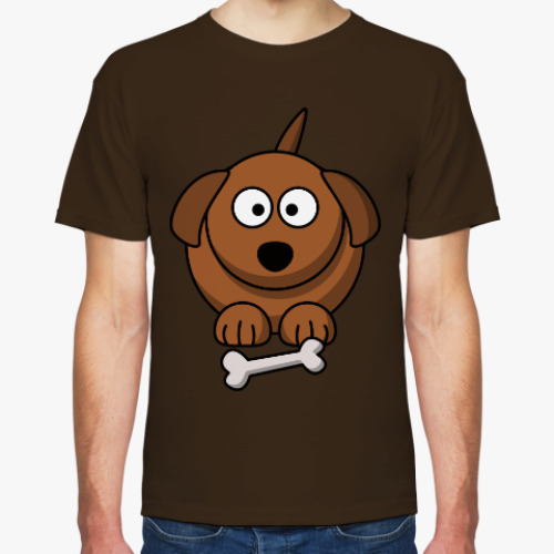 Футболка с принтом Собачка с косточкой