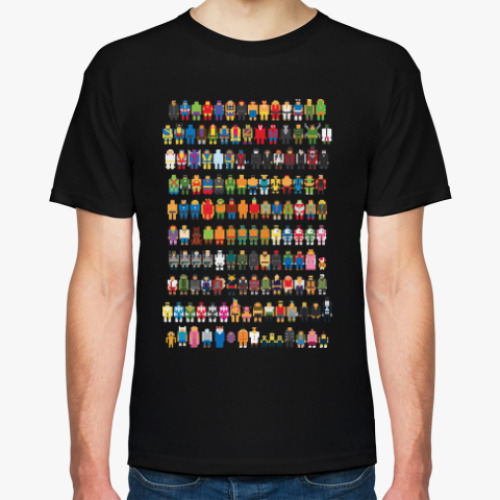 Футболка с принтом Пиксельные герои