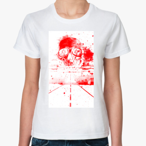 Классическая футболка с принтом Дорога в Ад