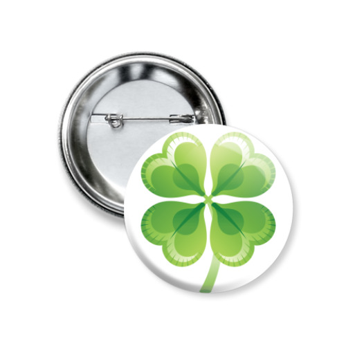 Значок 37мм с принтом Клевер