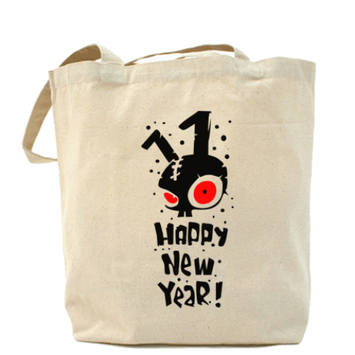 Сумка шоппер с принтом Happy New Year