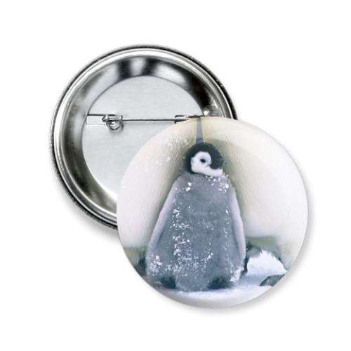 Значок 50мм с принтом Пингвиненок