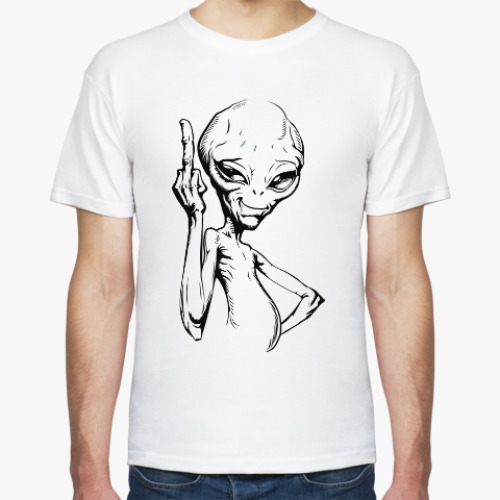 Футболка с принтом смешной пришелец (funny alien)