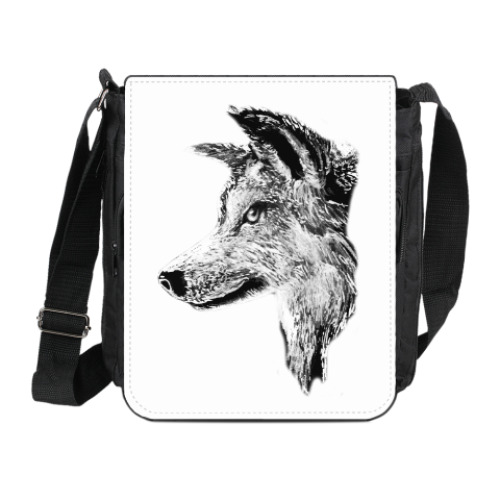 Сумка на плечо (мини-планшет) с принтом Волк