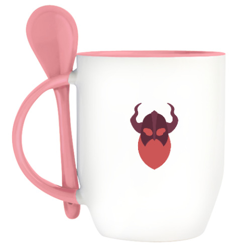 Кружка с ложкой с принтом жми