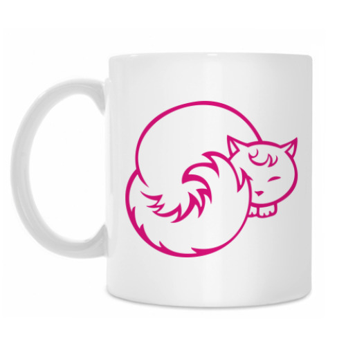 Кружка с принтом Пушистая кошка