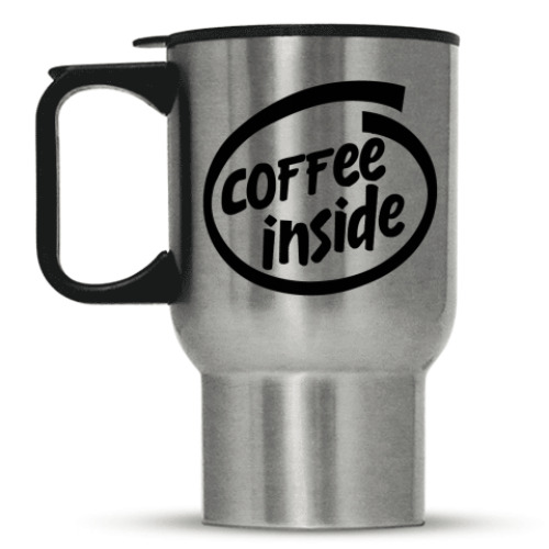 Кружка-термос с принтом Coffee inside!