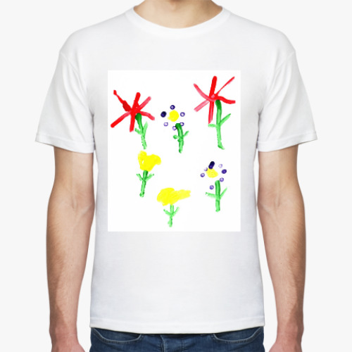 Футболка с принтом Цветочная поляна