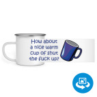 Кружка металлическая белая (круговая запечатка)