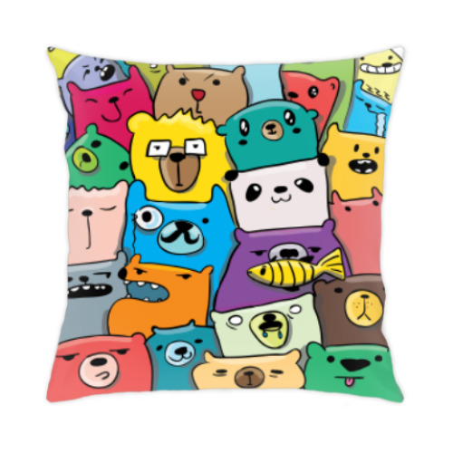 Подушка с принтом Мишки