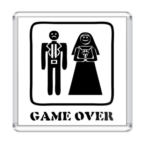 Магнит с принтом Game Over