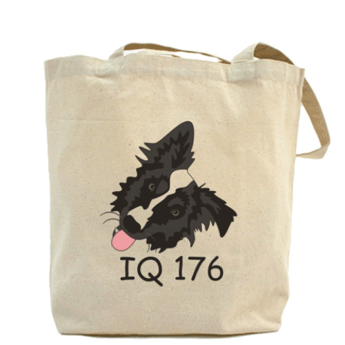 Сумка шоппер с принтом бордер колли