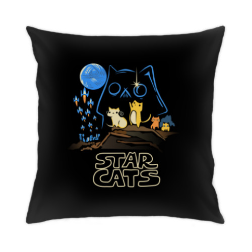 Подушка с принтом star cats
