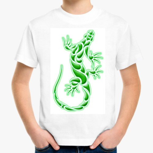 Детская футболка с принтом Ящерица
