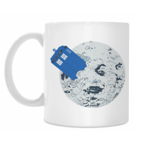 Кружка с принтом Тардис на луне