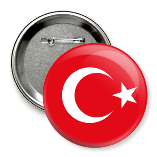 Значок 75мм с принтом Турция, Turkey