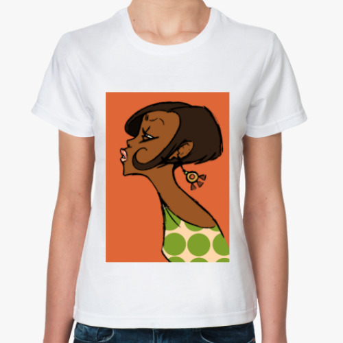 Классическая футболка с принтом Девушка