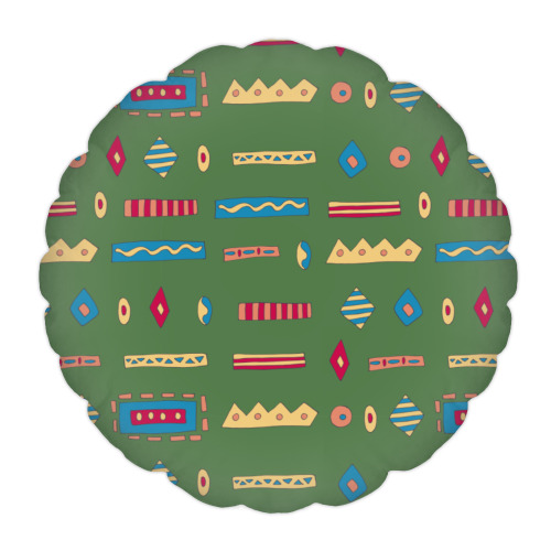 Подушка с принтом Круги треугольники и ромбы