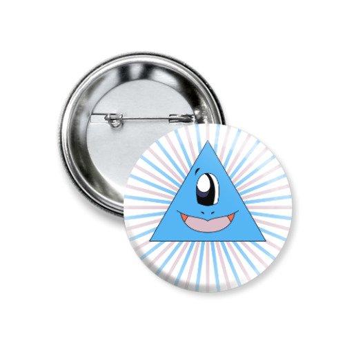 Значок 37мм с принтом Покемон-масон Сквиртл