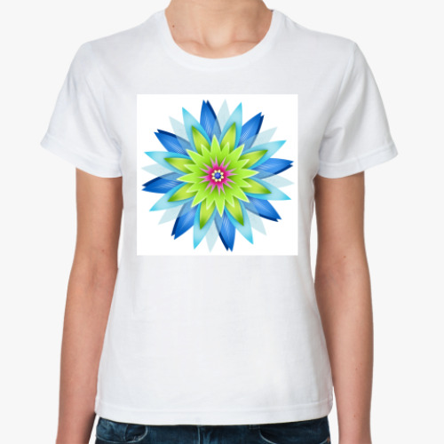 Классическая футболка с принтом Цветок