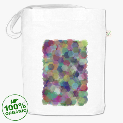 Сумка шоппер с принтом Разноцветные 3d кристаллы