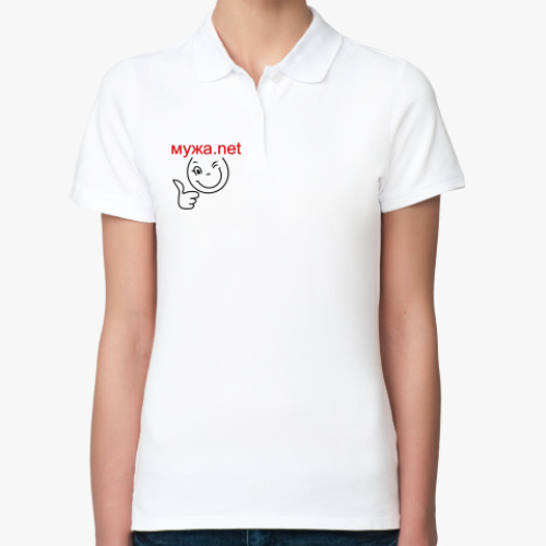 Женская рубашка поло (печать) с принтом Мужа.net