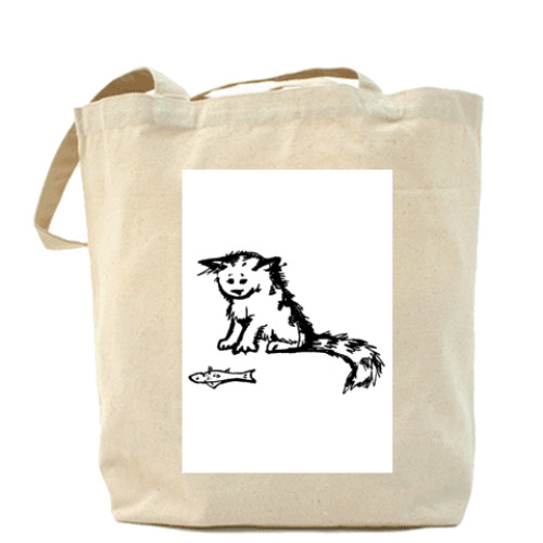 Сумка шоппер с принтом Вкусно