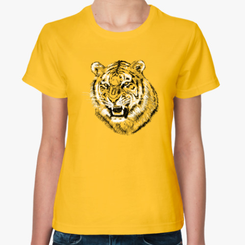 Женская футболка с принтом Тигр