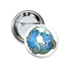 Значок 37 мм Драконы целуются